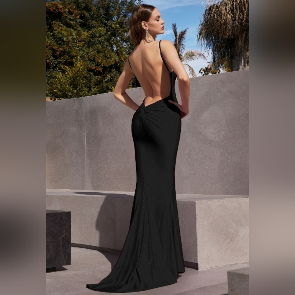 COPY - New long stretch satin glitter mermaid backless dress - Picture 2 of 6